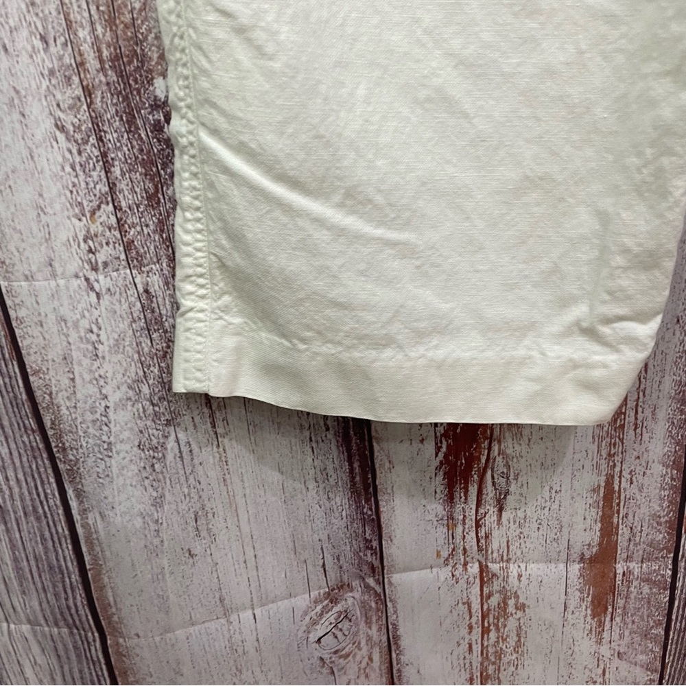 White J Crew Linen Wide Leg Pants Women's Size 12 #5084 - Picture 9 of 11